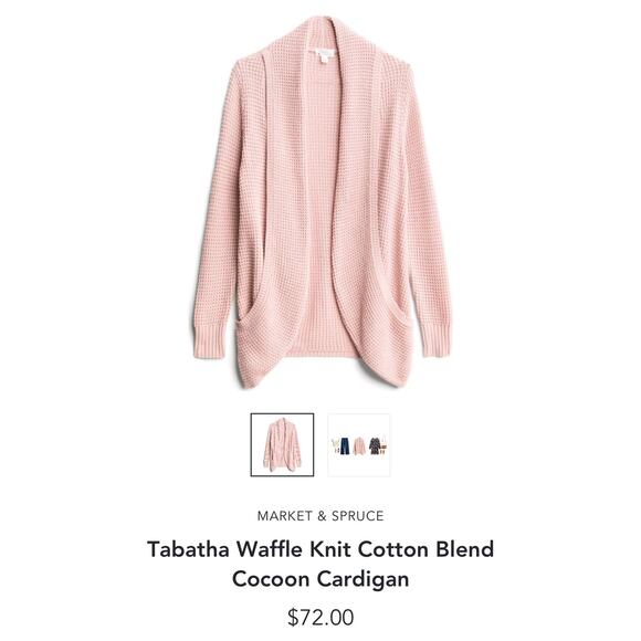 Market & Spruce (XS) Tabatha Waffle Knit Cotton Blend Cocoon Cardigan Rust - Picture 11 of 16